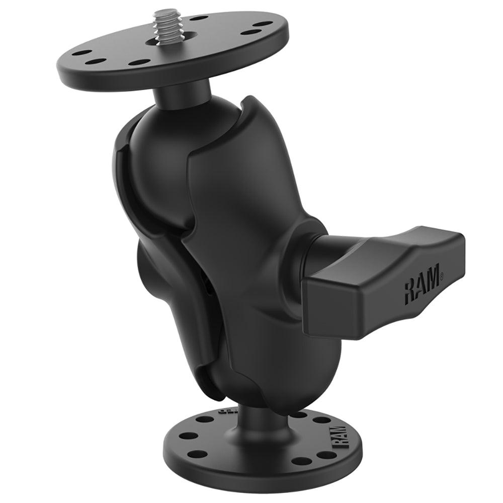 RAM Mount RAM® Double Ball Mount w/1/4"-20 Male Thread - Short Arm - Kesper Supply