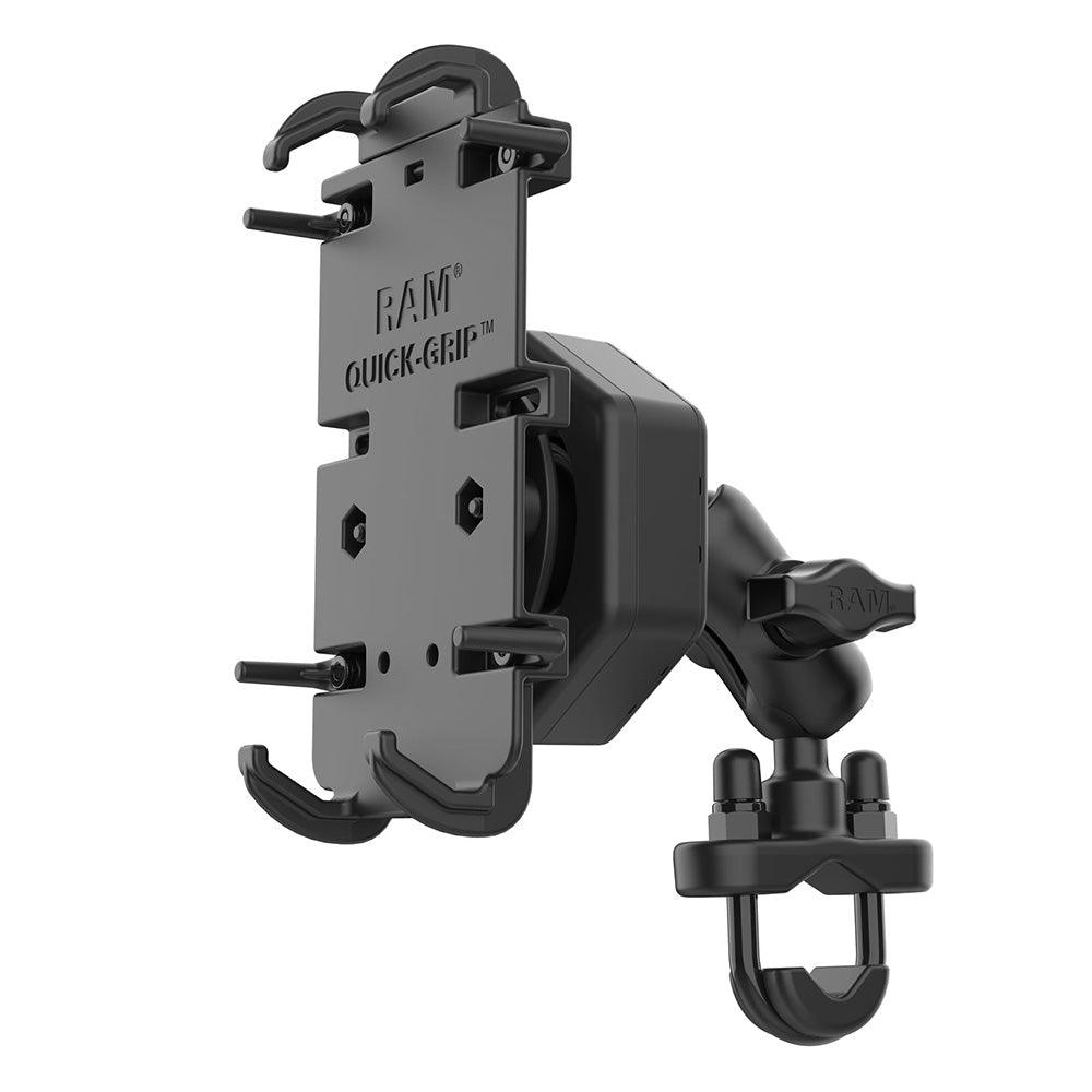 RAM Mount RAM® Quick-Grip™ XL Phone Mount w/Vibe-Safe™ & U-Bolt Base - Short - Kesper Supply