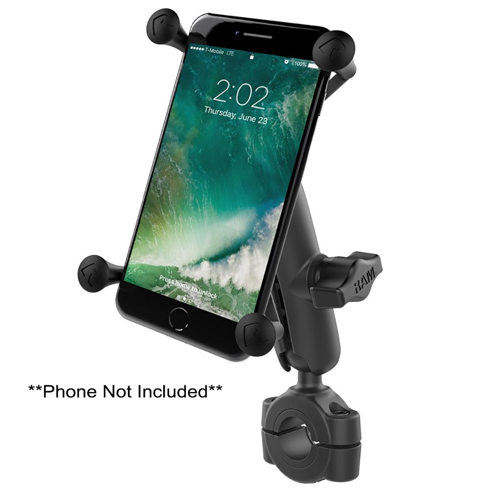 RAM Mount RAM® Torque™ 3/4" - 1" Diameter Handlebar/Rail Base with 1" Ball, Medium Arm and X-Grip® for Larger Phones - Kesper Supply