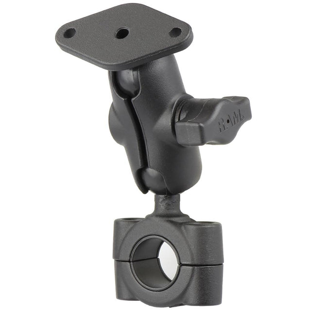 RAM Mount RAM® Torque™ 3/4" - 1" Diameter Handlebar/Rail Base with 1" Ball, SHORT Arm and Diamond Plate - Kesper Supply