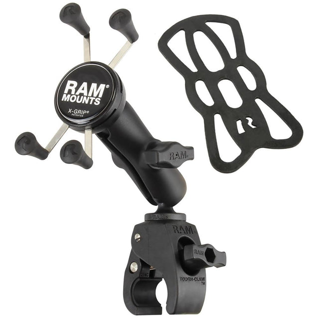 RAM Mount Small Tough-Claw™ Base w/Double Socket Arm & Universal X-Grip® Cell/iPhone Cradle - Kesper Supply