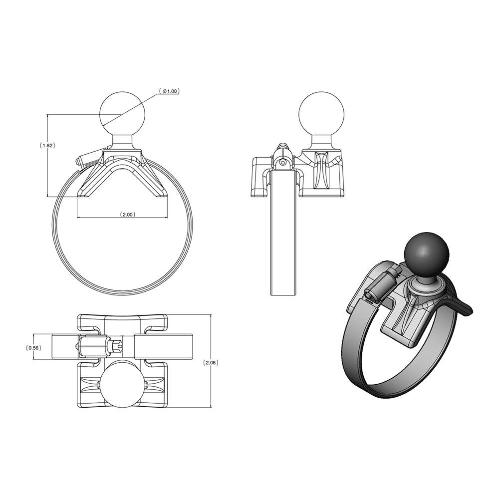 RAM Mount Strap Base w/GoPro Camera Mount - Kesper Supply