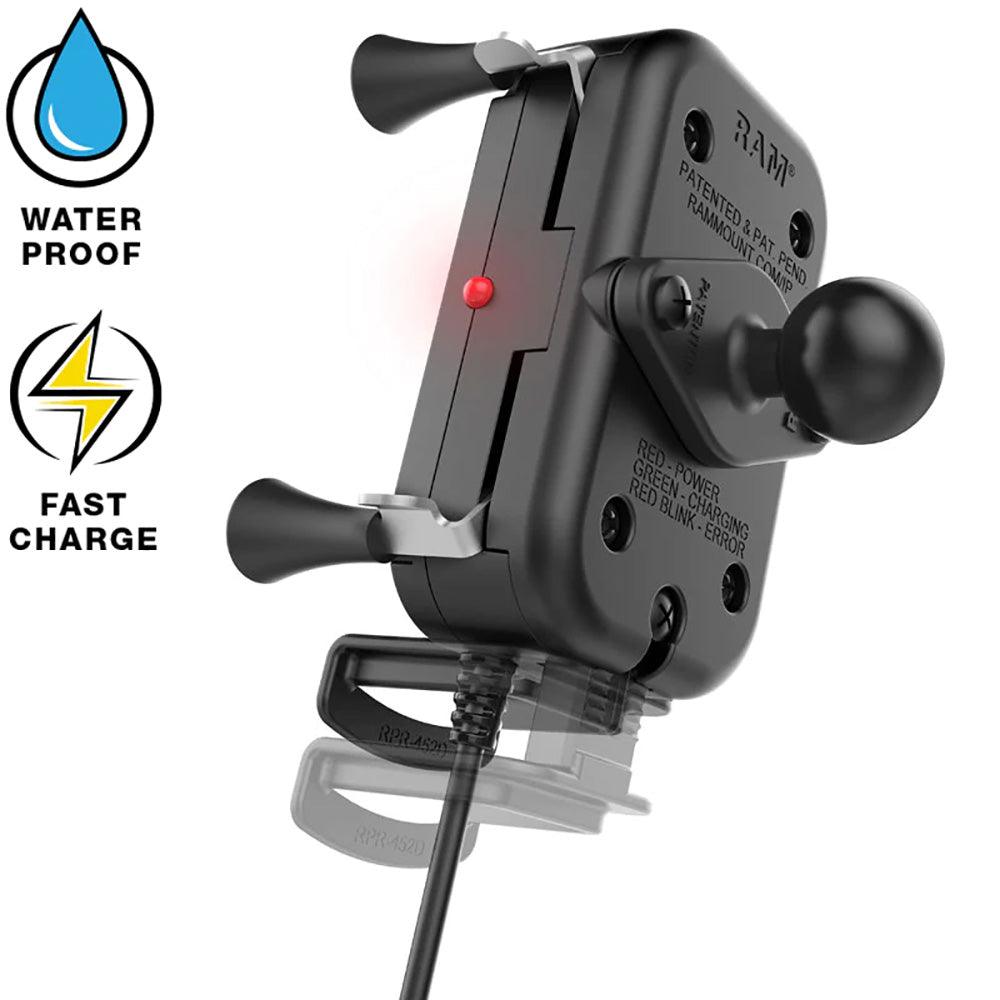 RAM Mount Tough-Charge™ 15W Waterproof Wireless Charging Holder w/Charger - Kesper Supply