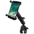 RAM Mount Tough-Claw™ Base w/Long Double Socket Arm & Universal X-Grip® IV f/Large Phone/Phablet Cradle - Kesper Supply