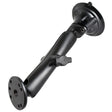 RAM Mount Twist Lock Suction Cup Mount w/Long Double Socket Arm & 2.5" Round Base - AMPS Hole Pattern (9" Length) - Kesper Supply