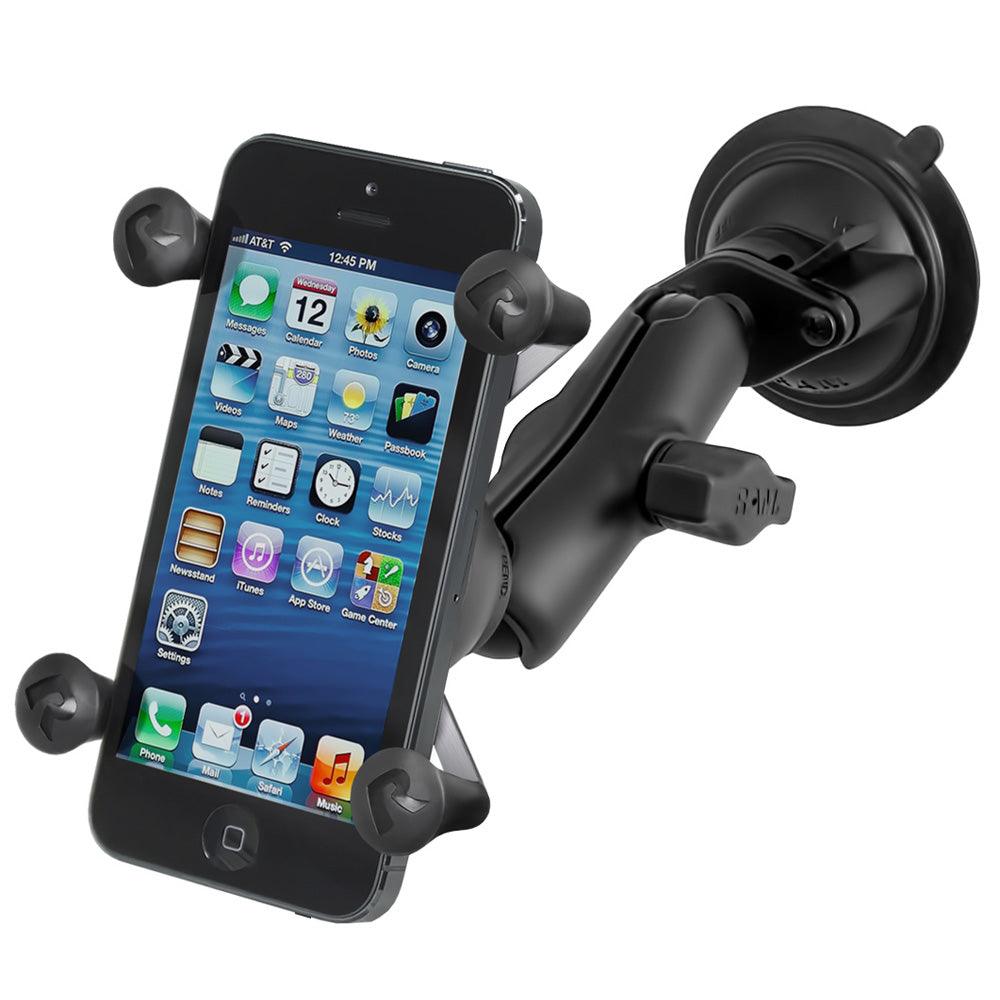 RAM Mount Twist Lock Suction Cup Mount w/Universal X-Grip Cell Phone Holder - Kesper Supply