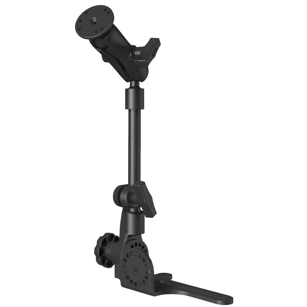 RAM Mount Universal No-Drill RAM Pod HD Vehicle Mount w/Double Socket Arm & 2.5" Round Base (AMPS Hole Pattern) - Kesper Supply