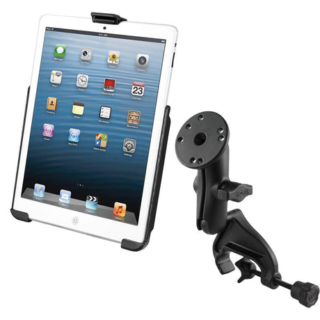 RAM Mount Yoke Clamp Mount w/Apple iPad mini EZ-ROLL'R Cradle - Kesper Supply