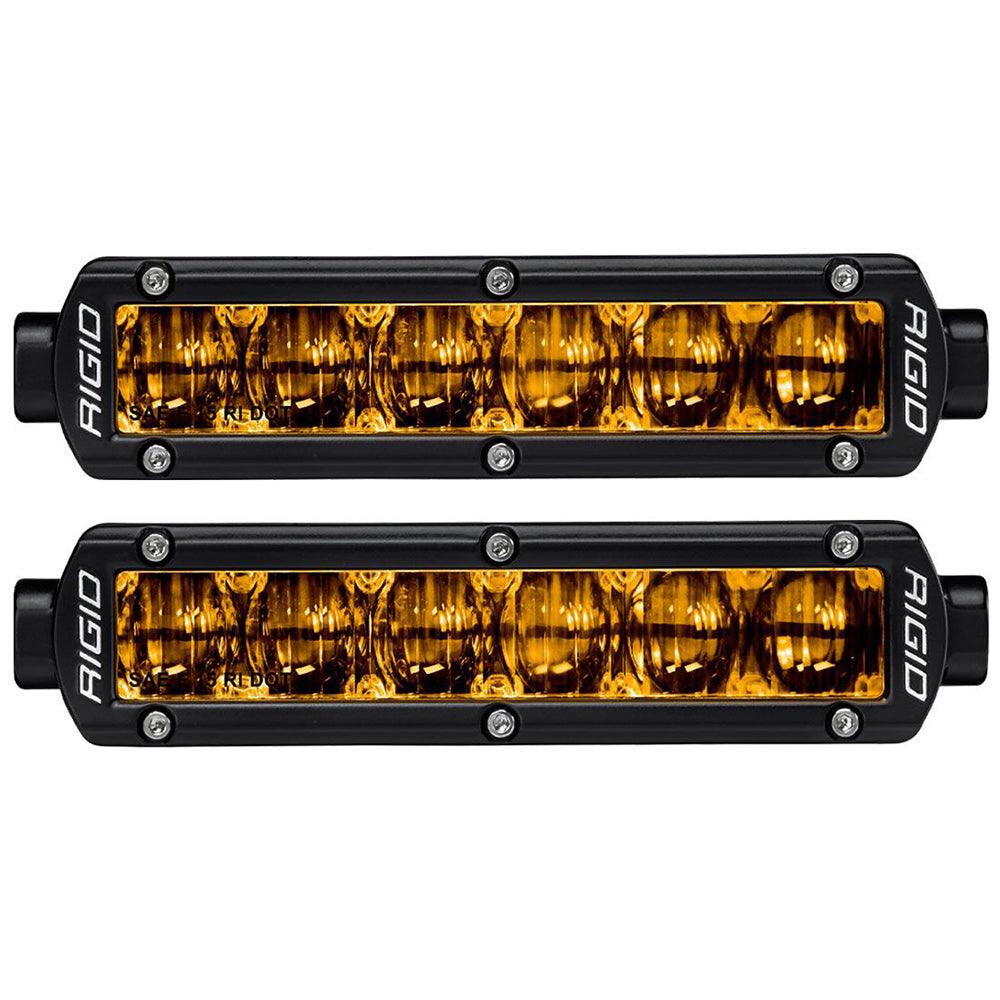 RIGID Industries 6" SR-Series SAE Compliant Fog Light - Black w/Yellow Light - Kesper Supply