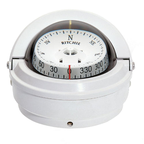 Ritchie S-87W Voyager Compass - Surface Mount - White - Kesper Supply