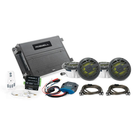 Roswell R 6.5" Marine Audio Package w/RGB Remote & Controller - Anthracite Grill - Kesper Supply