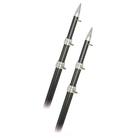 Rupp 15' Fixed Carbon Fiber Outrigger Poles 1.5" - Silver - Kesper Supply