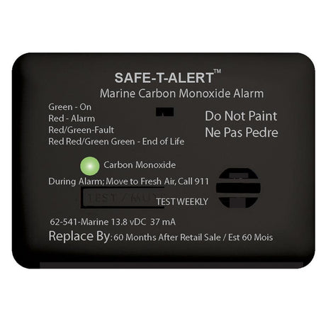 Safe-T-Alert 62 Series Carbon Monoxide Alarm - 12V - 62-541-Marine - Surface Mount - Black - Kesper Supply