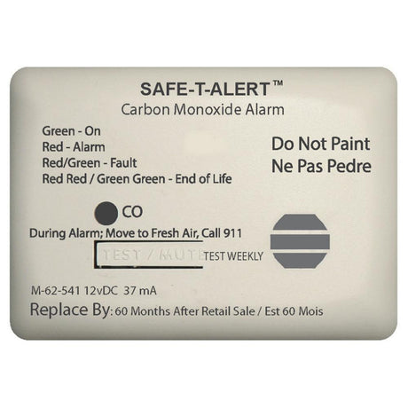 Safe-T-Alert 62 Series Carbon Monoxide Alarm - 12V - 62-541-Marine Surface Mount - White - Kesper Supply