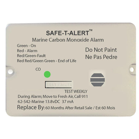 Safe-T-Alert 62 Series Carbon Monoxide Alarm - 12V - 62-542-Marine - Flush Mount - White - Kesper Supply