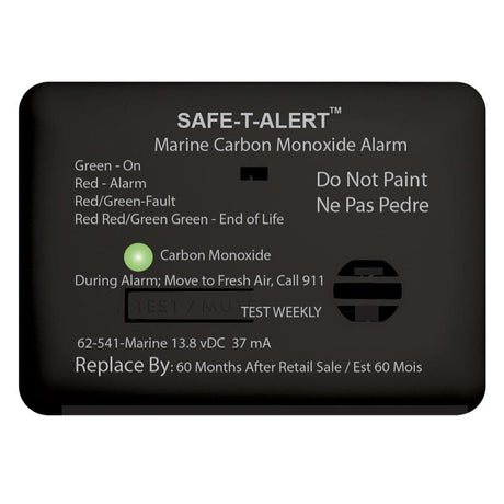 Safe-T-Alert 62 Series Carbon Monoxide Alarm w/Relay - 12V - 62-541-R-Marine - Surface Mount - Black - Kesper Supply