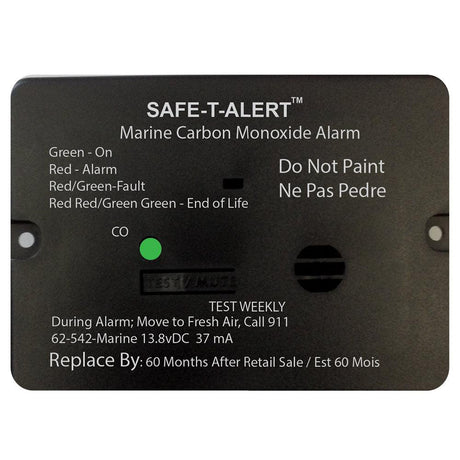 Safe-T-Alert 62 Series Carbon Monoxide Alarm w/Relay - 12V - 62-542-R-Marine - Flush Mount - Black - Kesper Supply