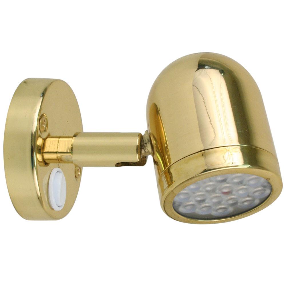 Scandvik LED Brass Reading Light - 10-30V - Kesper Supply