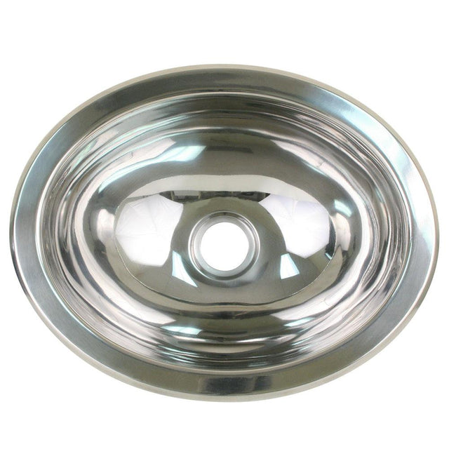 Scandvik Polished SS Oval Sink - 13.25" x 10.5" - Kesper Supply