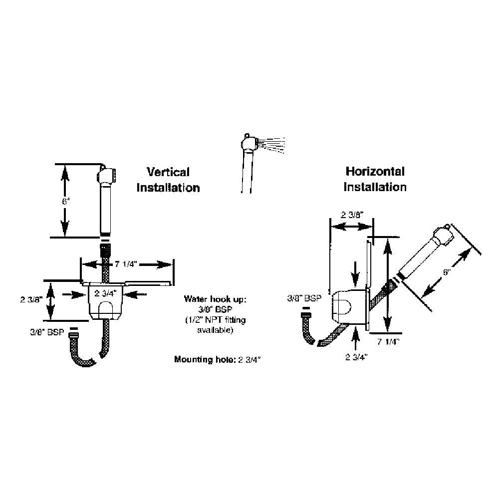 Scandvik Recessed Shower w/6' White Hose - Push-Button - Kesper Supply