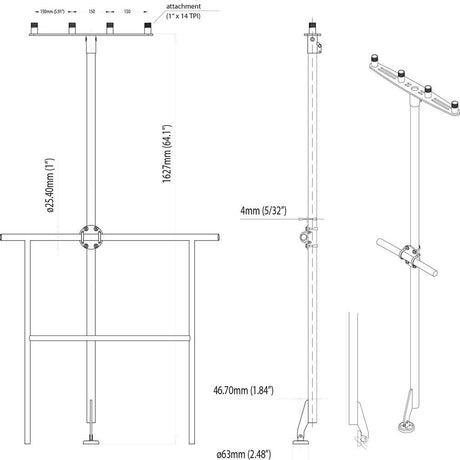 Scanstrut TP-01 T-Bar Mount f/GPS/VHF Antenna - Kesper Supply