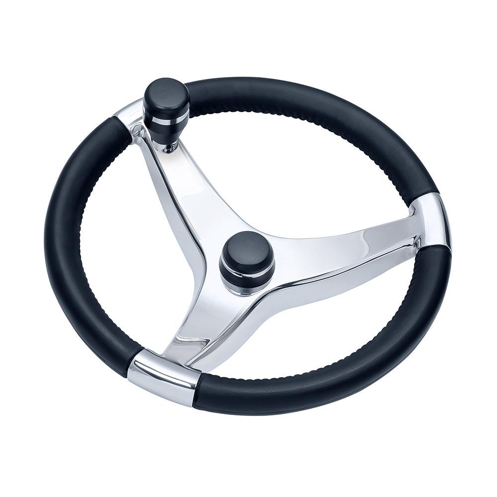 Schmitt Marine Evo Pro 316 Cast Stainless Steel Steering Wheel w/Control Knob - 13.5" Diameter - Kesper Supply