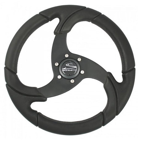 Schmitt Marine Folletto 14.2" Wheel - Black Polyurethane - 3/4" Tapered Shaft w/Black Center Cap - Kesper Supply