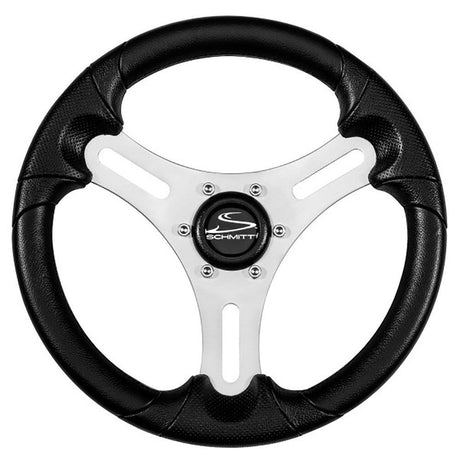 Schmitt Marine Torcello Lite 13" Wheel - Black Polyurethane Wheel w/Silver Spokes & Black Cap- 3/4" Tapered Shaft - Kesper Supply