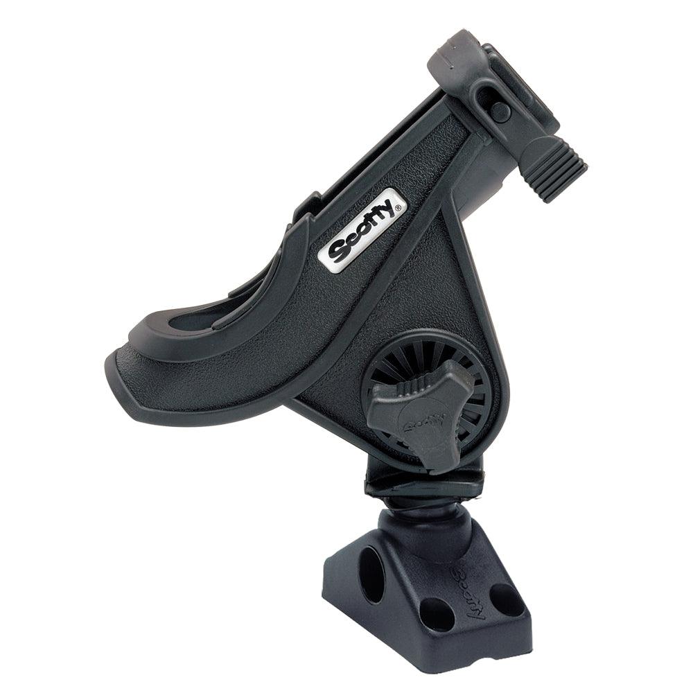 Scotty 280 Bait Caster/Spinning Rod Holder w/241 Deck/Side Mount - Black - Kesper Supply