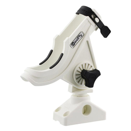 Scotty 280 Bait Caster/Spinning Rod Holder w/241 Deck/Side Mount - White - Kesper Supply