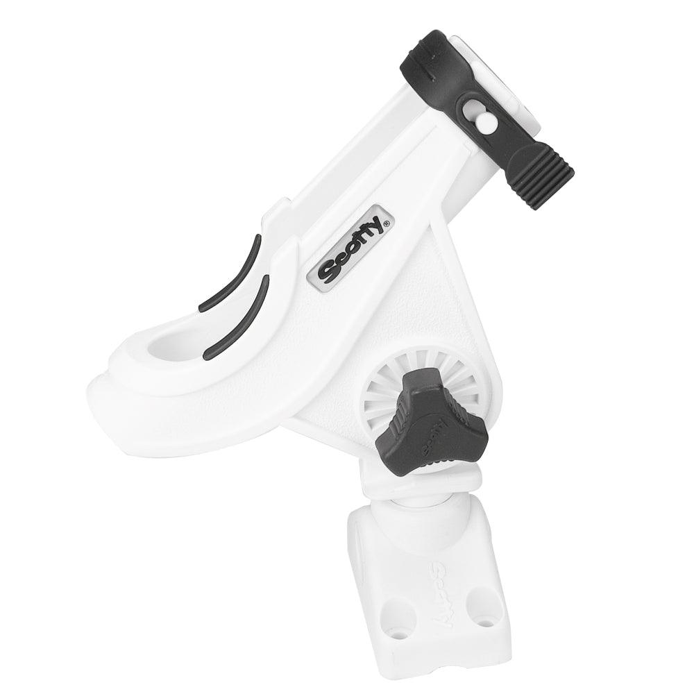 Scotty 280 Bait Caster/Spinning Rod Holder w/241 Deck/Side Mount - White - Kesper Supply