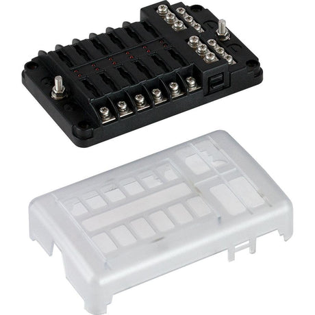 Sea-Dog Blade Style LED Indicator Fuse Block w/Negative Bus Bar - 12 Circuit - Kesper Supply