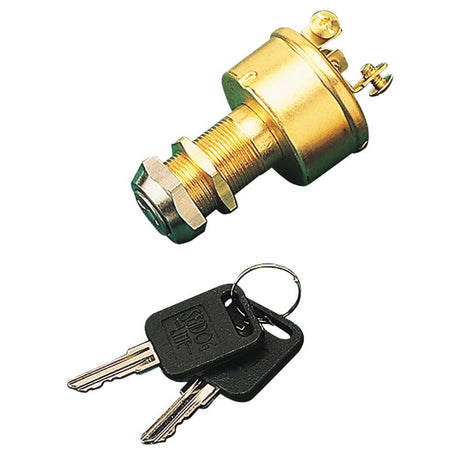 Sea-Dog Brass 3-Position Key Ignition Switch - Kesper Supply