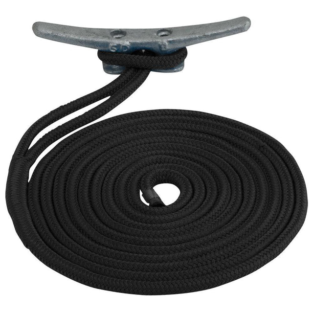 Sea-Dog Double Braided Nylon Dock Line - 5/8" x 20' - Black - Kesper Supply