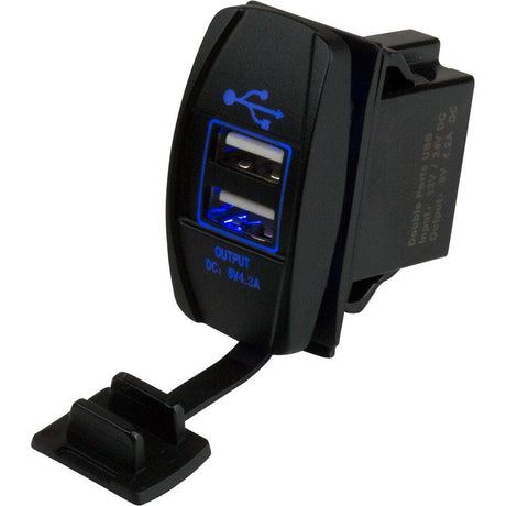 Sea-Dog Dual USB Rocker Switch Style Power Socket - Kesper Supply