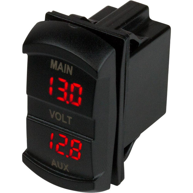 Sea-Dog Dual Volt Meter Rock Switch 10V-48VDC - Kesper Supply