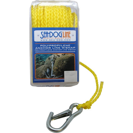 Sea-Dog Poly Pro Anchor Line w/Snap - 1/4" x 100' - Yellow - Kesper Supply