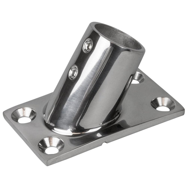 Sea-Dog Rail Base Fitting Rectangular Base 60° 316 Stainless Steel - 1-7/8" x 3-1/4" - 1" OD - Kesper Supply