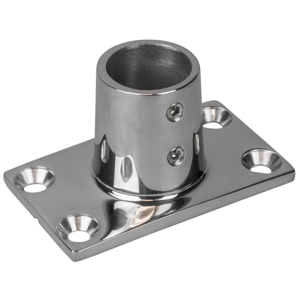 Sea-Dog Rail Base Fitting Rectangular Base 90° 316 Stainless Steel - 1-7/8" x 3-3/16" - 1" OD - Kesper Supply