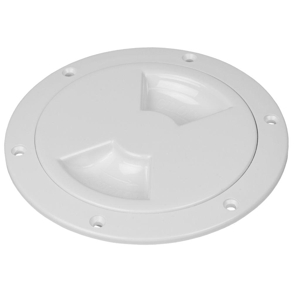 Sea-Dog Smooth Quarter Turn Deck Plate - White - 6" - Kesper Supply