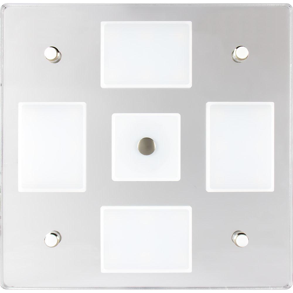 Sea-Dog Square LED Mirror Light w/On/Off Dimmer - White & Blue - Kesper Supply