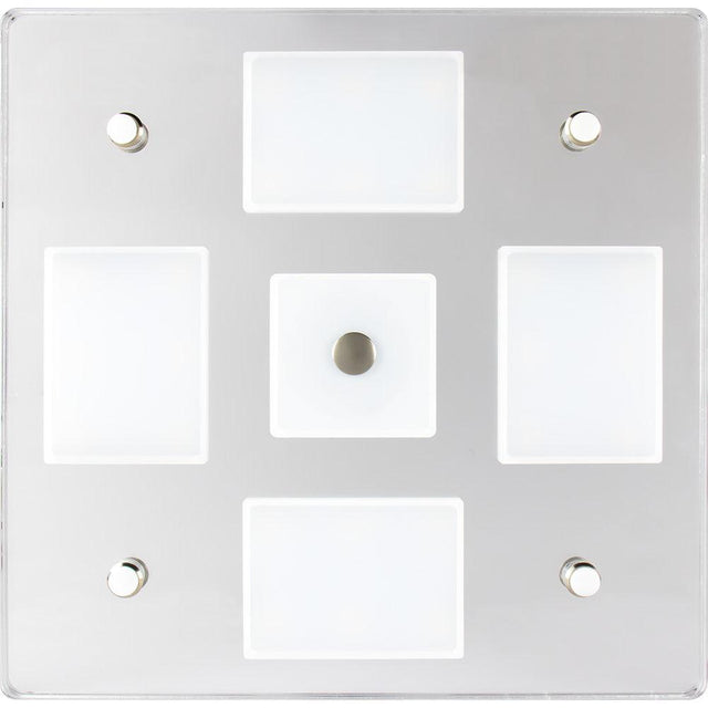 Sea-Dog Square LED Mirror Light w/On/Off Dimmer - White & Blue - Kesper Supply