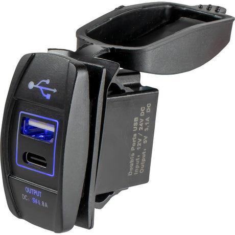 Sea-Dog USB & USB-C Rocker Switch Style Power Socket - Kesper Supply