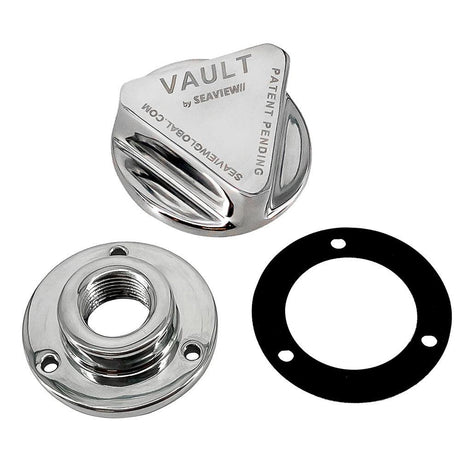 Seaview Polished Stainless Steel Vault Pro - Drain Plug & Garboard Assembly - Kesper Supply