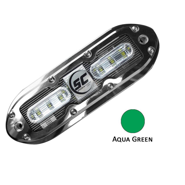 Shadow-Caster SCM-6 LED Underwater Light w/20' Cable - 316 SS Housing - Aqua Green - Kesper Supply