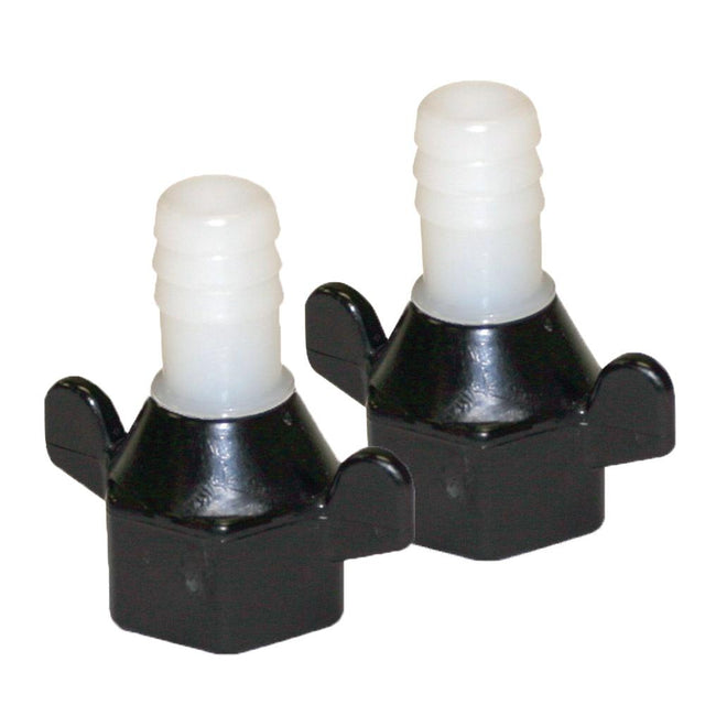 Shurflo by Pentair 1/2" Barb x 1/2" NPT-F Hex/Wingnut Straight Fitting (Pair) - Kesper Supply