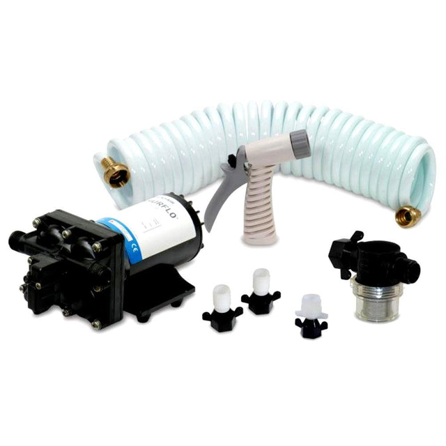 Shurflo by Pentair BLASTERII Washdown Kit - 12VDC, 3.5GPM w/25' Hose, Nozzle, Strainer & Fittings - Kesper Supply