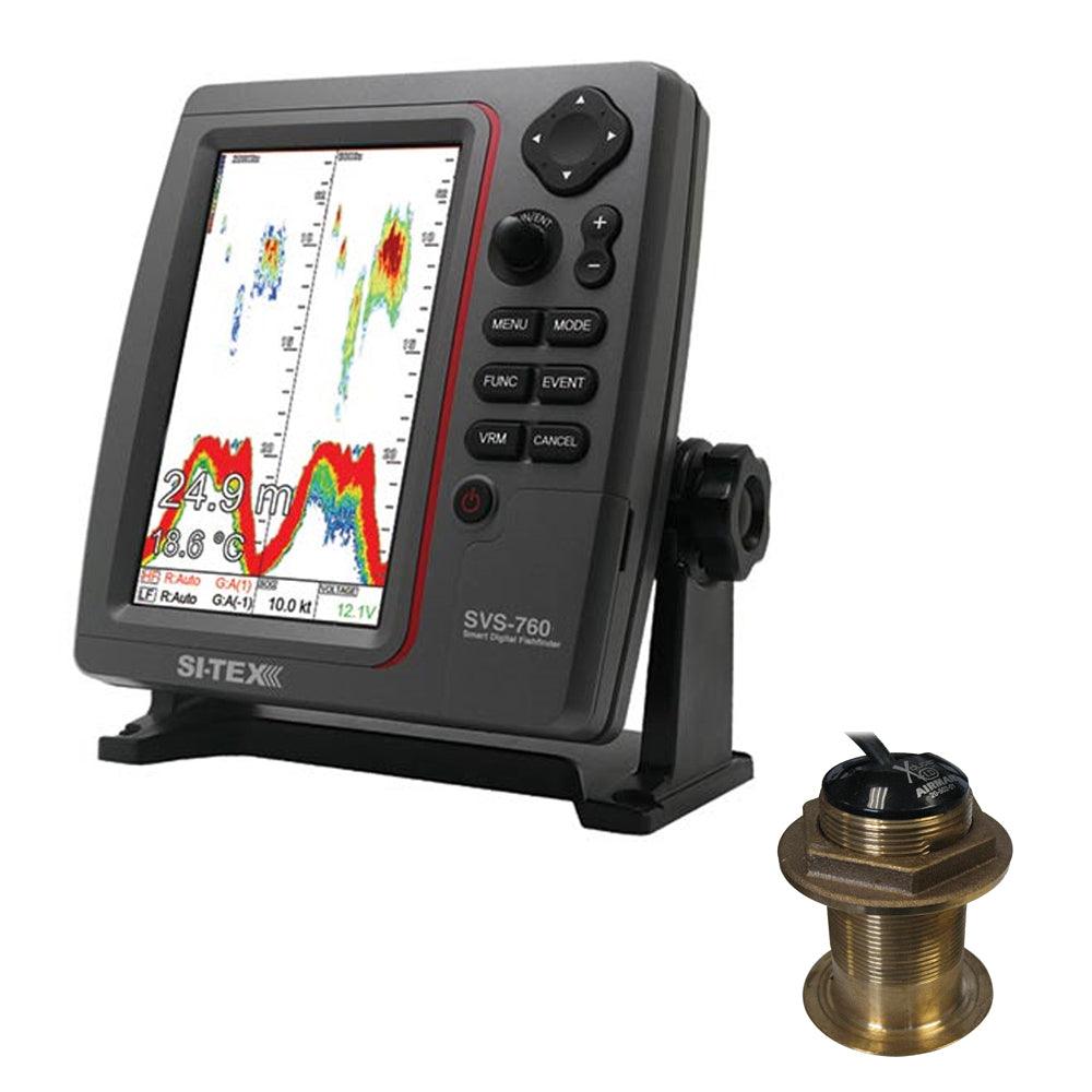 SI-TEX SVS-760 Dual Frequency Sounder 600W Kit w/Bronze 12 Degree Transducer - Kesper Supply