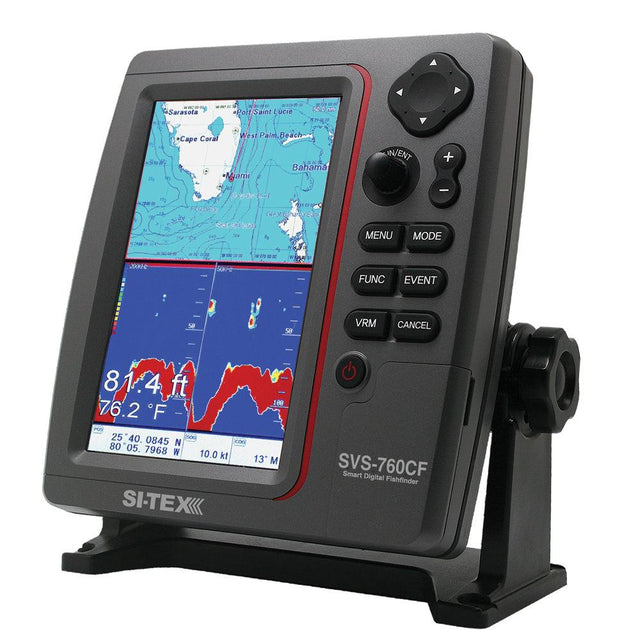 SI-TEX SVS-760CF Dual Frequency Chartplotter/Sounder w/ C-Map 4D Chart - Kesper Supply