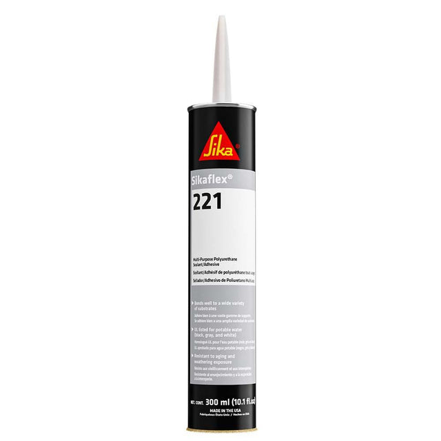 Sika Sikaflex 221 Multi-Purpose Polyurethane Sealant/Adhesive - 10.3oz(300ml) Cartridge - Black - Kesper Supply
